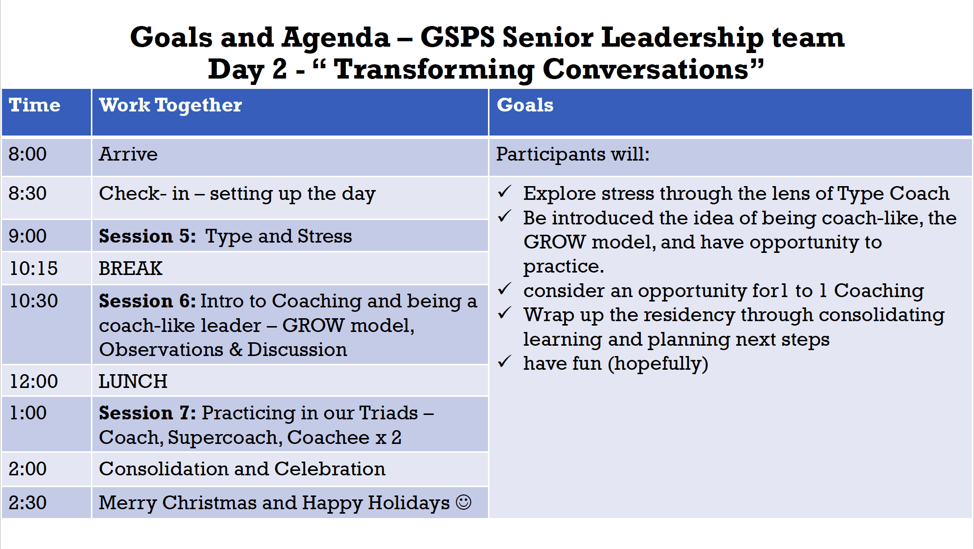 Dec 12 Goals and Agenda"